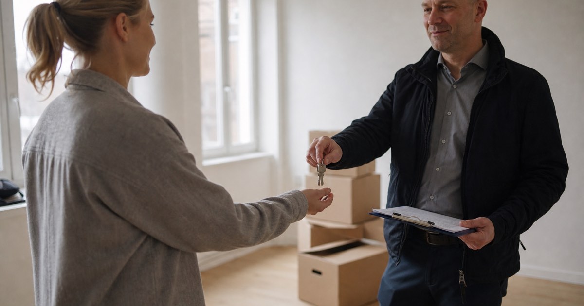 Wohnungsübergabe beim Mieterwechsel mit Schlüsselübergabe und Übergabeprotokoll